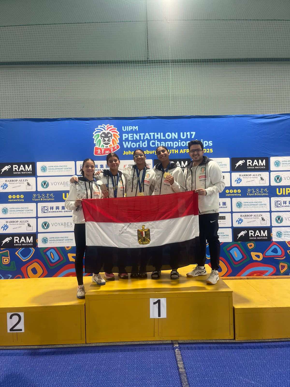 مصر تسيطر علي ذهبيات الفردي والفرق في بطولة العالم للشباب تحت 17 سنة للخماسي الحديث بجنوب افريقيا